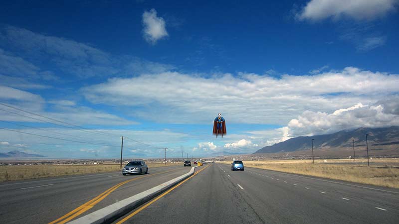 super Marti over state highway in Utah
