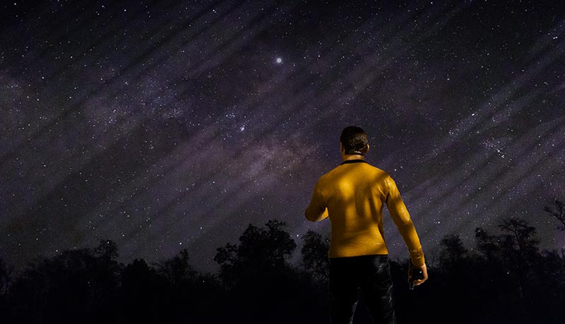 James T. Kirk looks at night sky
