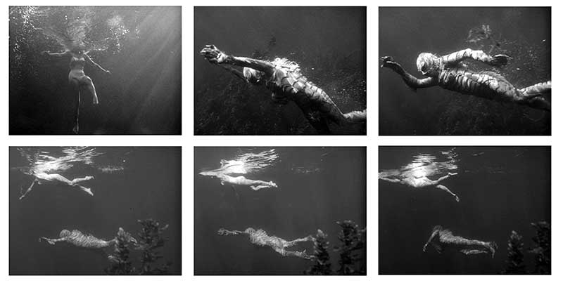 Stills of Julia swimming with the Creature