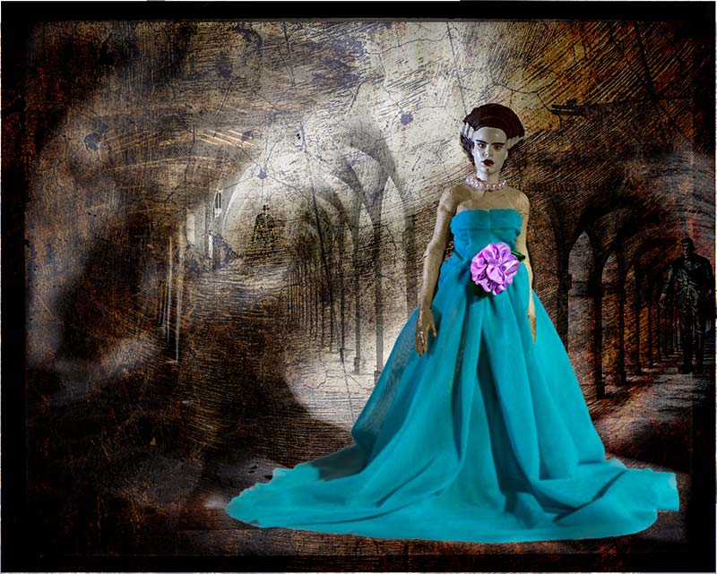 The Bride in blue gown
