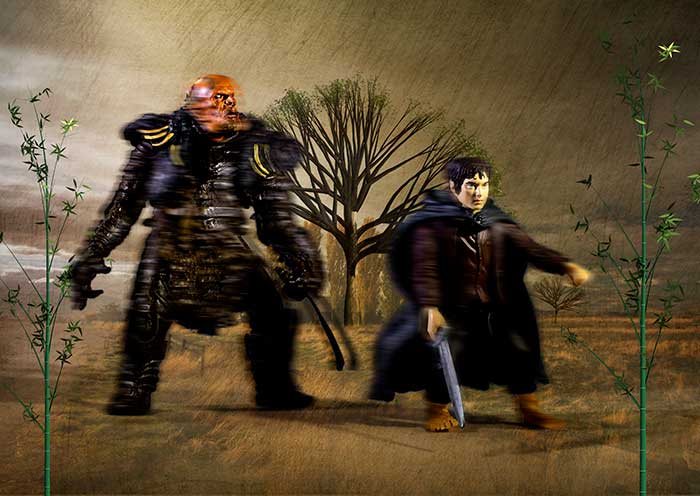 Frodo chased by Orc