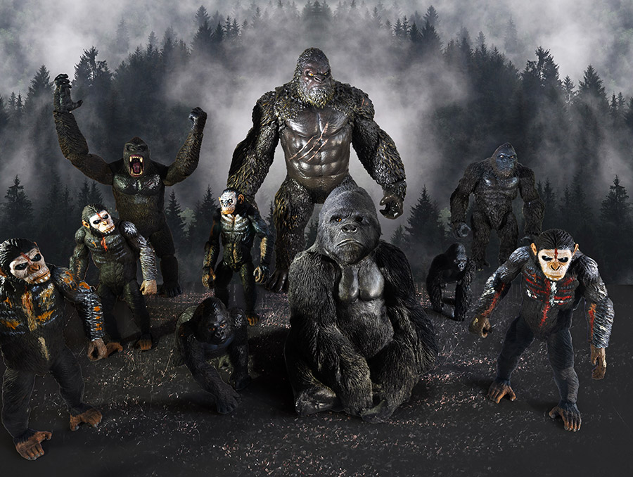 Apes exit the forest